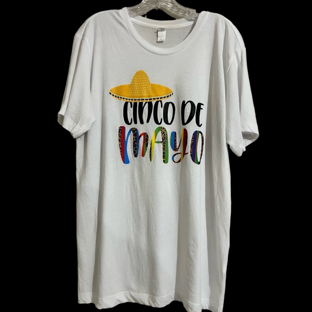 Cinco De Mayo T Shirt Large unisex White Mexico Short Sleeve Festival